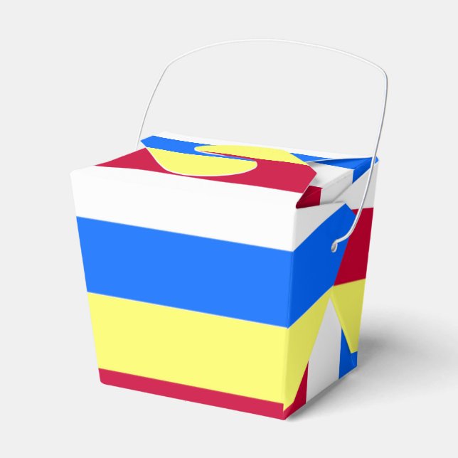 Caja Para Regalos Rayas amarillas, rojas, blancas y azules (Front Side)