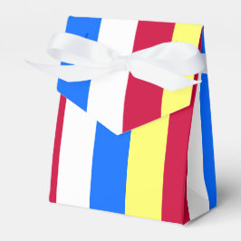 Caja Para Regalos Rayas amarillas, rojas, blancas y azules