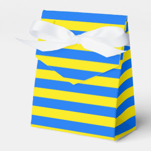 Caja Para Regalos Rayas amarillas y azules