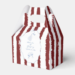 Caja Para Regalos Rayas Caprichosas Boda Pintada a Mano