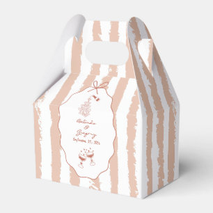 Caja Para Regalos Rayas Caprichosas Bodas Pintadas a Mano