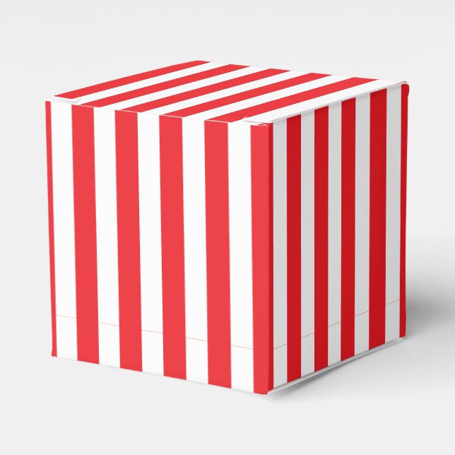 Caja Para Regalos Rayas Clásicas Rojas y Blancas (Costado Anverso)