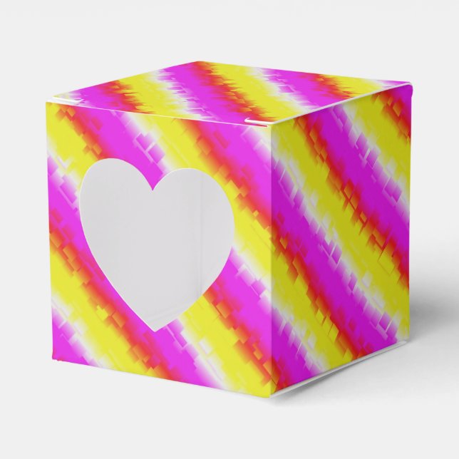 Caja Para Regalos Rayas de arco iris rosado de Artdeco (Anverso)