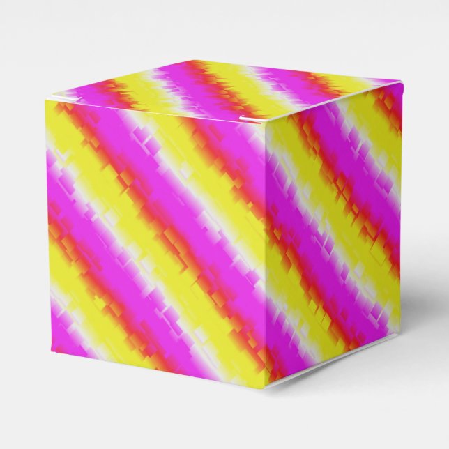 Caja Para Regalos Rayas de arco iris rosado de Artdeco (Costado Anverso)