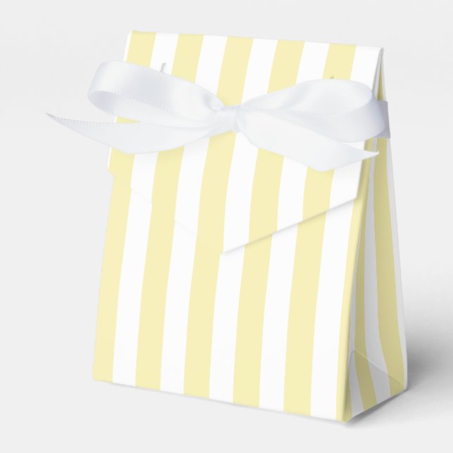 Caja Para Regalos Rayas de caramelo amarillo y blanco (Front Side)
