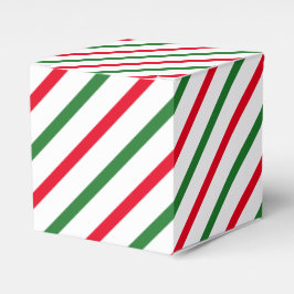 Caja Para Regalos Rayas de caramelo blanco y verde