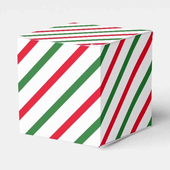 Caja Para Regalos Rayas de caramelo blanco y verde (Costado Anverso)