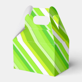 Caja Para Regalos Rayas de caramelo en capas - verde limón y blanco