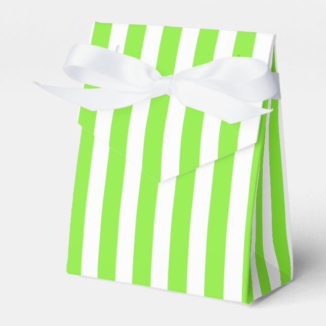 Caja Para Regalos Rayas de caramelo verde lima y blanco (Front Side)