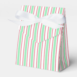 Caja Para Regalos Rayas de caramelos verdes, rosas y blancas