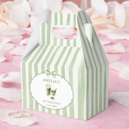 Caja Para Regalos Rayas de lazo verde Cumpleaños Matcha