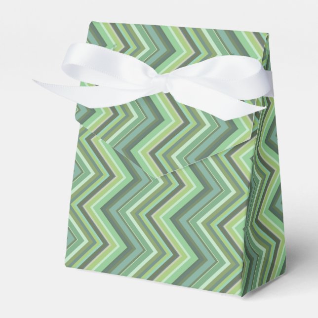 Caja Para Regalos Rayas de zigzag verde oliva (Front Side)