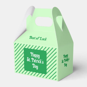 Caja Para Regalos Rayas diagonales cortas St Patricks verdes y blanc