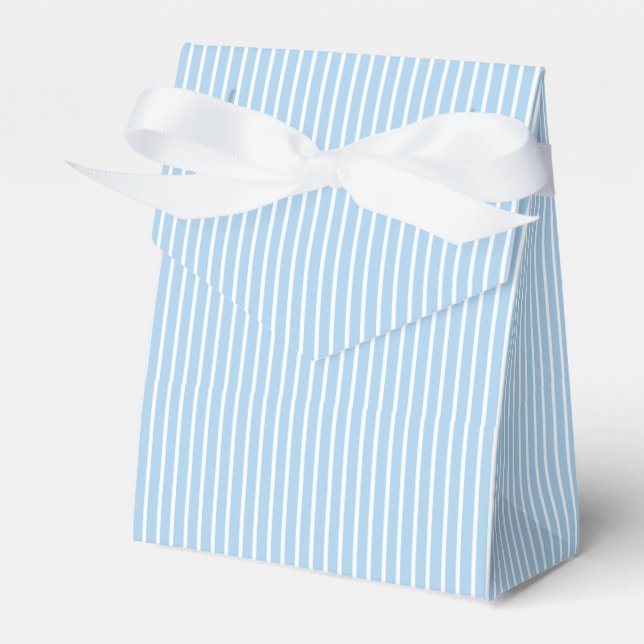 Caja Para Regalos Rayas Elegantes Blanco - Azul Bebé (Front Side)