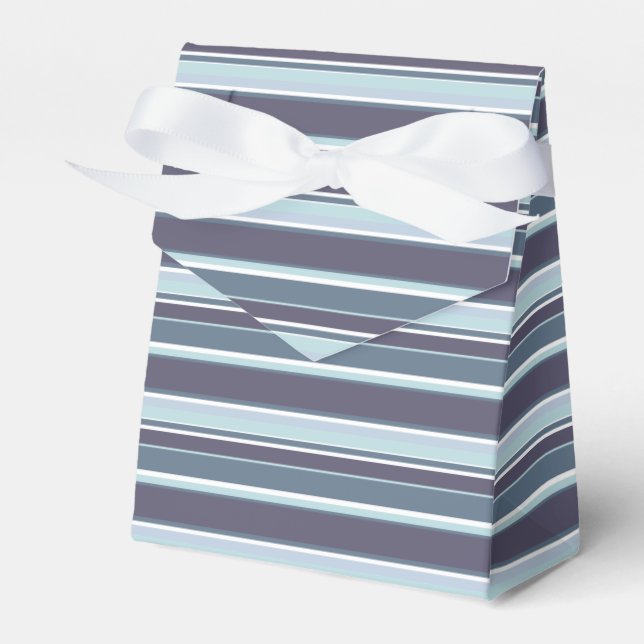 Caja Para Regalos Rayas grises azules (Front Side)