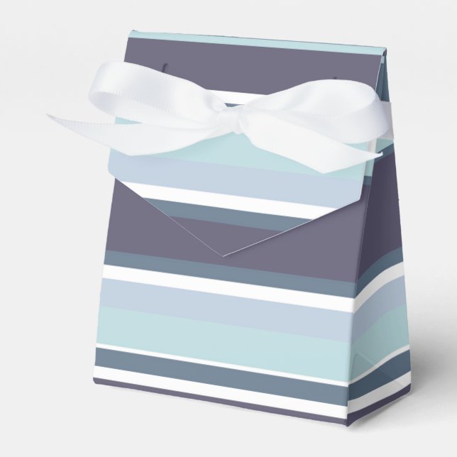Caja Para Regalos Rayas grises azules (Front Side)