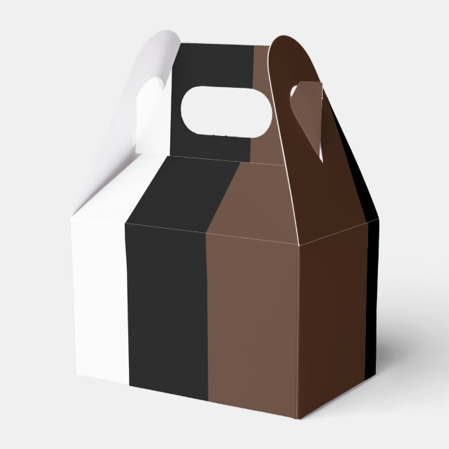 Caja Para Regalos Rayas marrones, negras y blancas (Front Side)