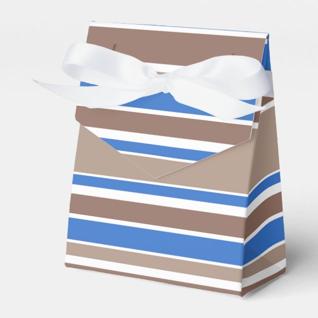 Caja Para Regalos Rayas marrones y azules (Front Side)