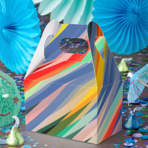 Caja Para Regalos Rayas Multicolores