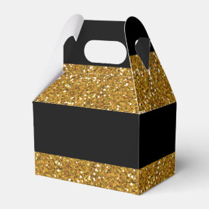 Caja Para Regalos Rayas negras del encanto con el purpurina del oro