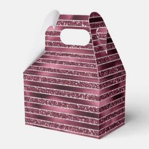 Caja Para Regalos Rayas Purpurinas de oro rosa rosa rosa rojo de Bor