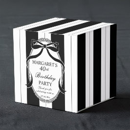 Caja Para Regalos Rayas retro blanco negro favorece al personalizado