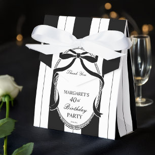 Caja Para Regalos Rayas retro blanco negro favorece al personalizado