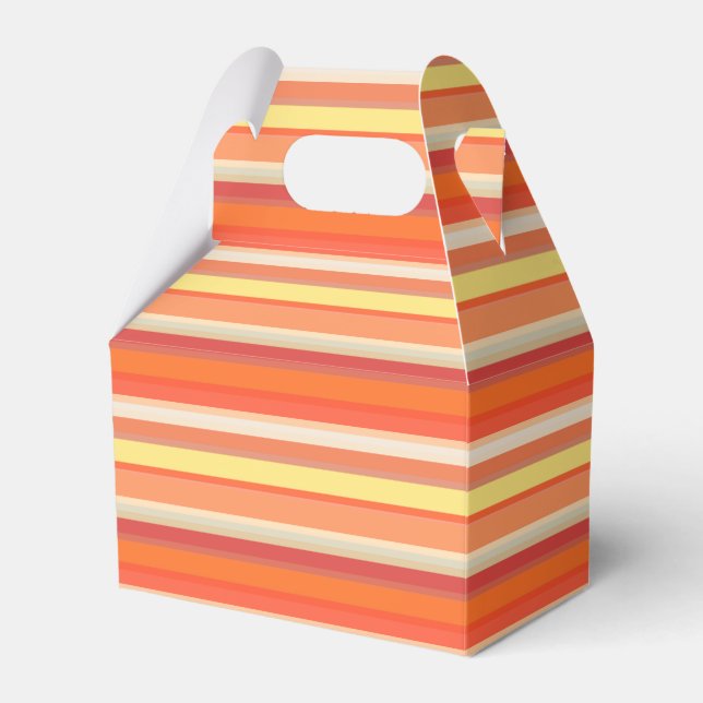 Caja Para Regalos Rayas rojas de naranja suave (Front Side)