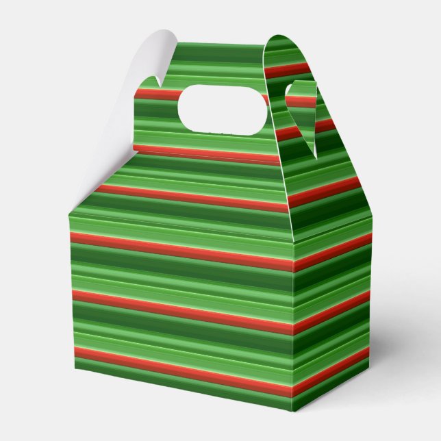 Caja Para Regalos Rayas Rojas y Verdes (Front Side)