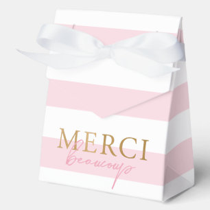 Caja Para Regalos Rayas rosadas Muchas gracias