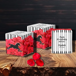 Caja Para Regalos Rayas Rosas de acuarela Derby Horse 2"