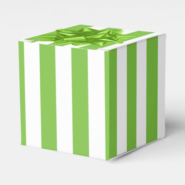 Caja Para Regalos Rayas verdes y blancas (Costado Anverso)