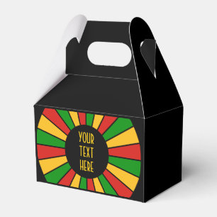 Caja Para Regalos RAYOS DEL BOTÓN DE LA BANDERA DE RASTAFARI + su