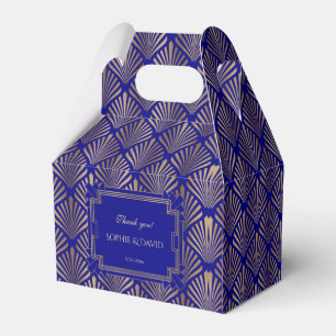 Caja Para Regalos Real Marina Oro Azul Gran Gatsby Art Deco Boda