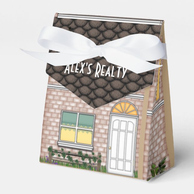 Caja Para Regalos Realtor Open House Home Shape TreBox (Front Side)