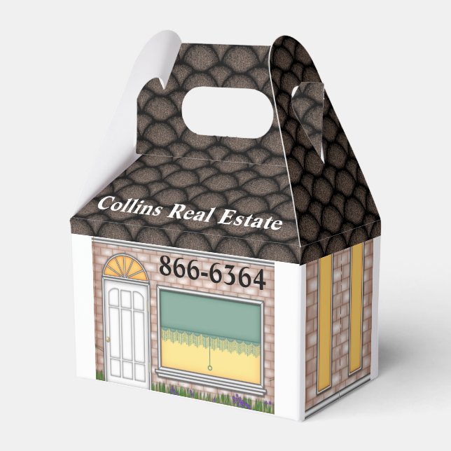 Caja Para Regalos Realtor Open House Home Shape TreBox (Reverso)