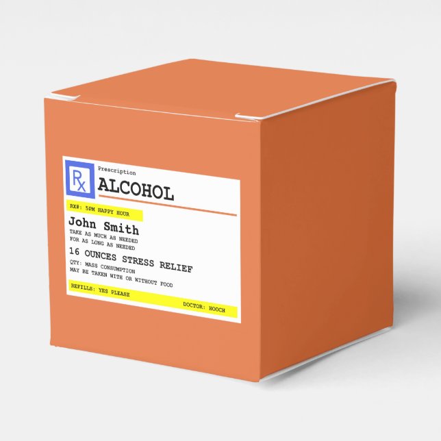 Caja Para Regalos Receta personalizada Alcohol cómico (Costado Anverso)