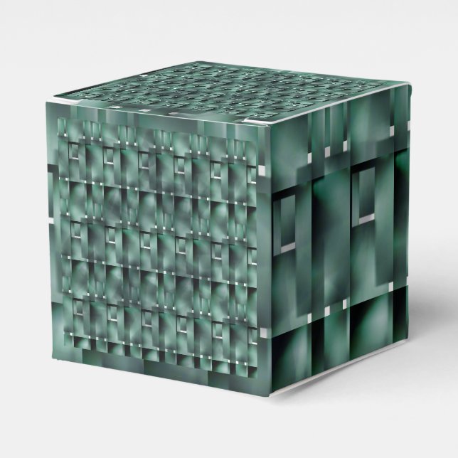 Caja Para Regalos Rectangular shapes in dark and spotted green (Costado Anverso)