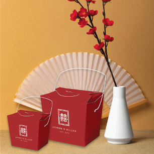 Caja Para Regalos Rectángulo Clásico Doble Felicidad Boda China