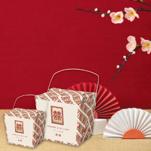 Caja Para Regalos Rectángulo dorado doble felicidad Boda chino
