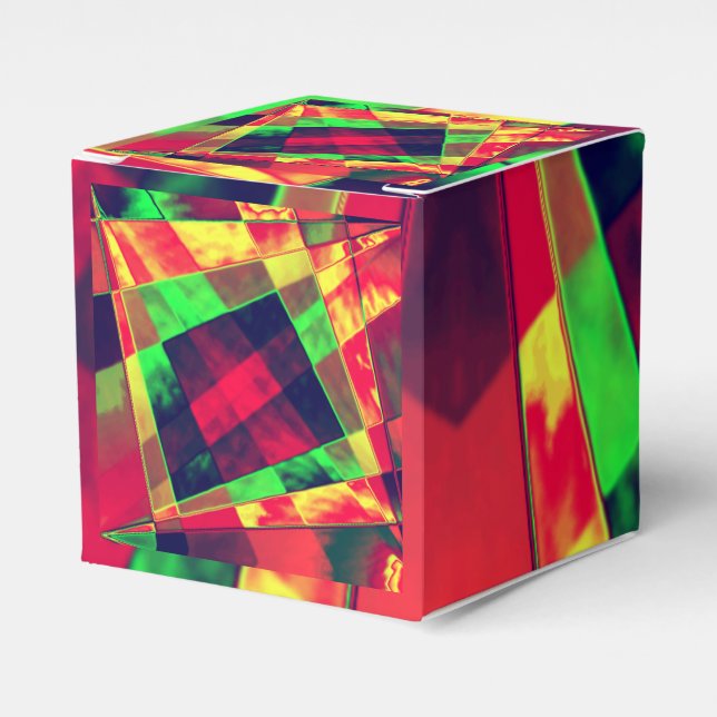 Caja Para Regalos Rectáreas inclinadas y deshilachadas que se solapa (Costado Anverso)