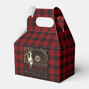 Caja Para Regalos Recuerdos rústicos de cuadros de búfalo para baby