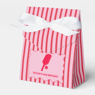 Caja Para Regalos Red and Pink Striped Pickleball Birthday Party