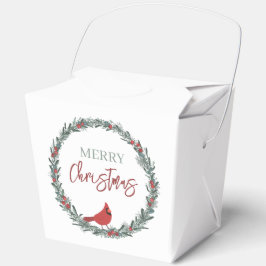 Caja Para Regalos Red Berries Wreath and Red Cardinal Christmas