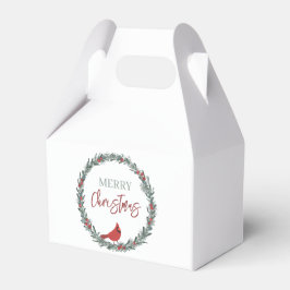 Caja Para Regalos Red Berries Wreath and Red Cardinal Christmas