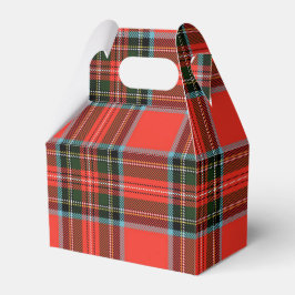Caja Para Regalos Red Black and White Plaid Pattern Gable