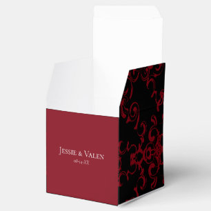 Caja Para Regalos Red & Black Swirl Gothic Boda