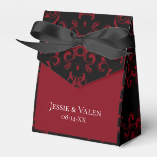Caja Para Regalos Red & Black Swirl Gothic Boda