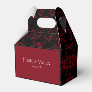 Caja Para Regalos Red & Black Swirl Gothic Boda