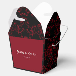 Caja Para Regalos Red & Black Swirl Gothic Boda